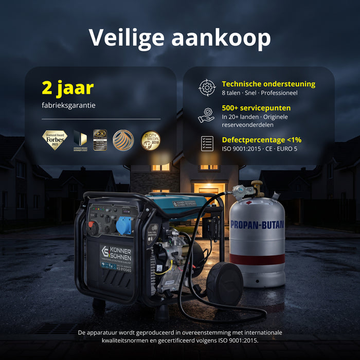 Invertorový generátor na LPG/benzín KS 8100iEG