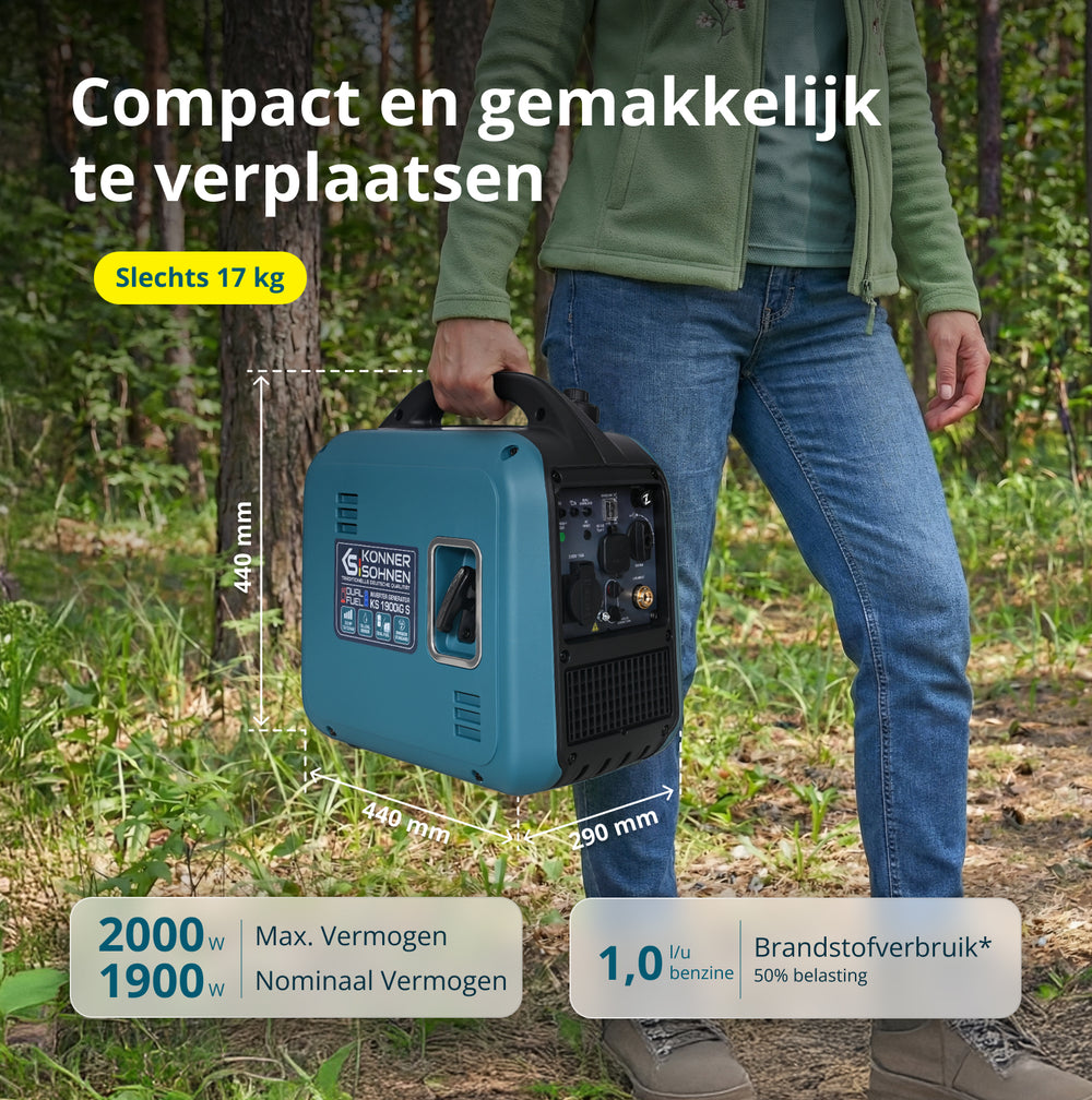 Gerador inversor (GPL/gasolina) KS 1900iG S