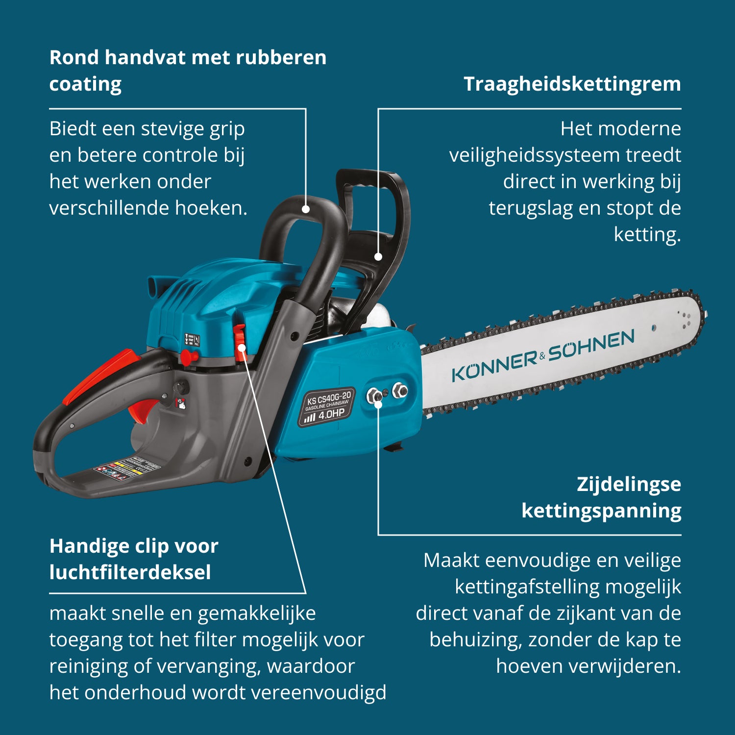 Benzines láncfűrész KS CS40G-20