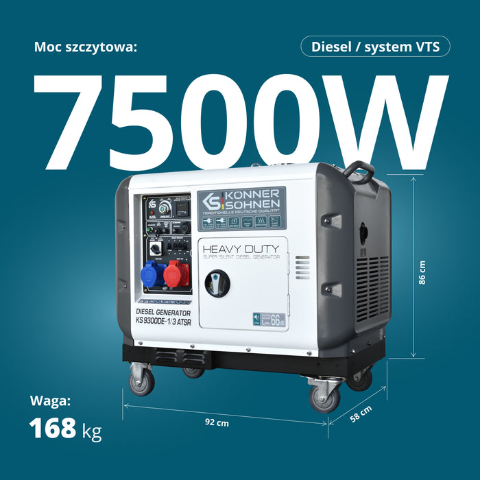 Generator diesla „Könner & Söhnen” KS 9300DE-1/3 ATSR (EURO V)