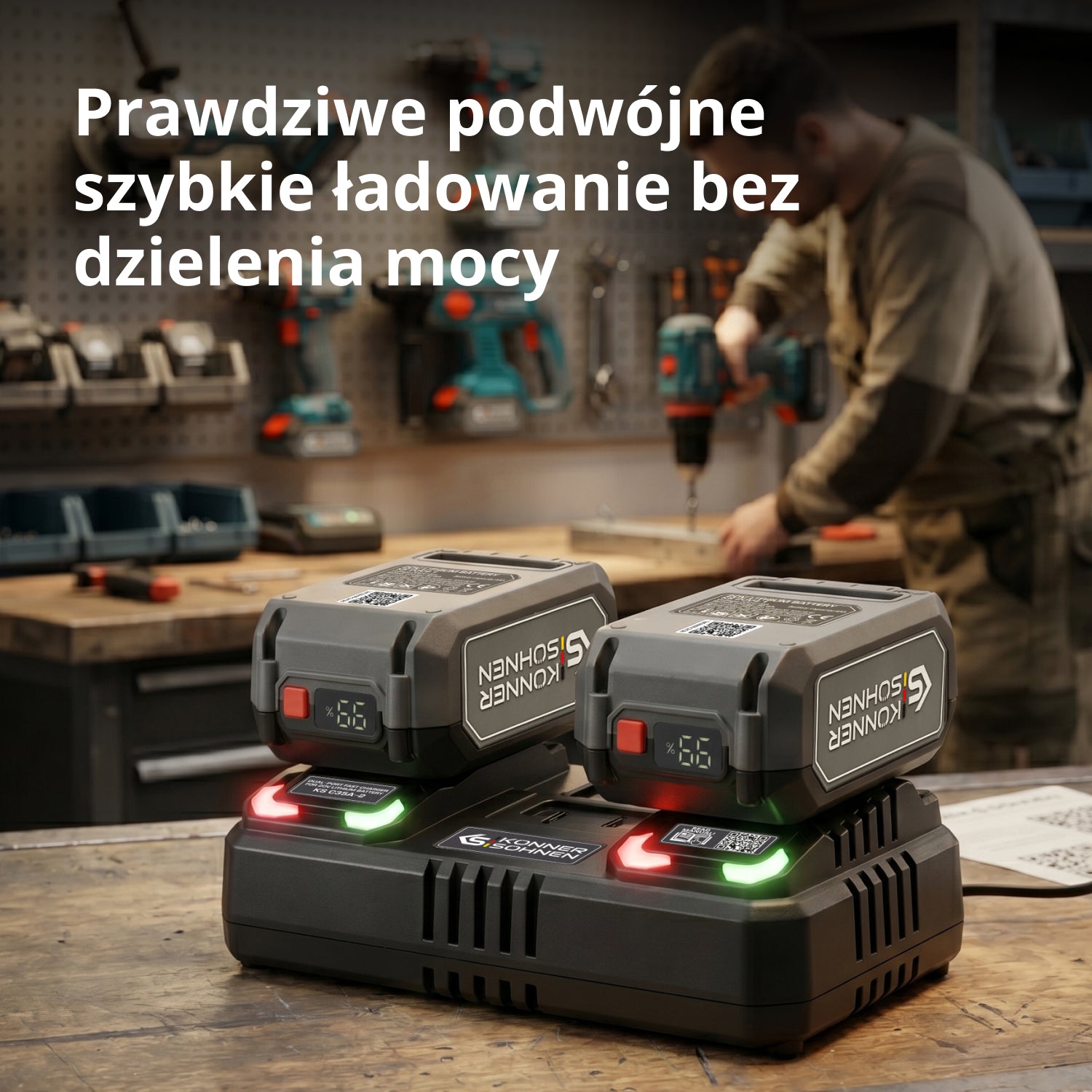 Podwójna ładowarka do akumulatorów 20V KS C35A-2