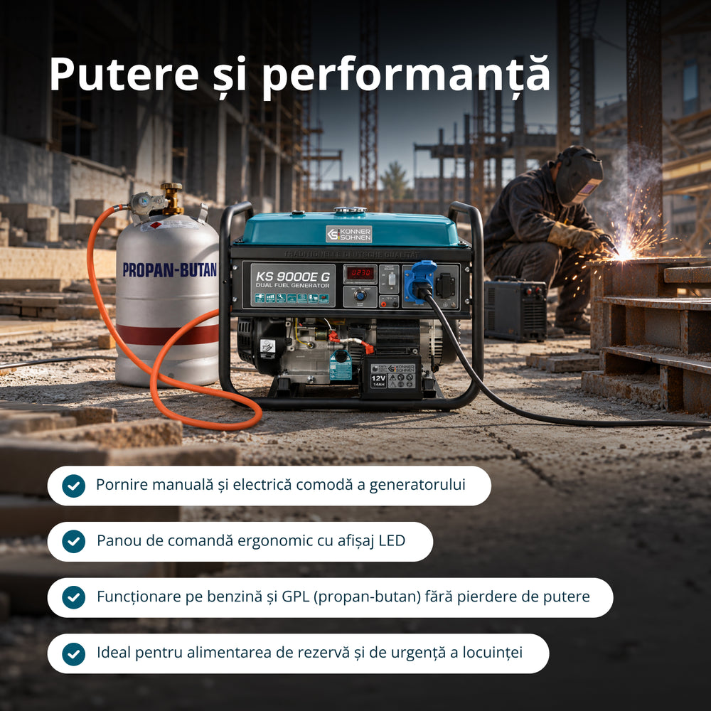 Generator LPG/Benzină „Könner & Söhnen” KS 9000E G