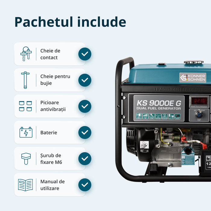 Generator LPG/Benzină „Könner & Söhnen” KS 9000E G
