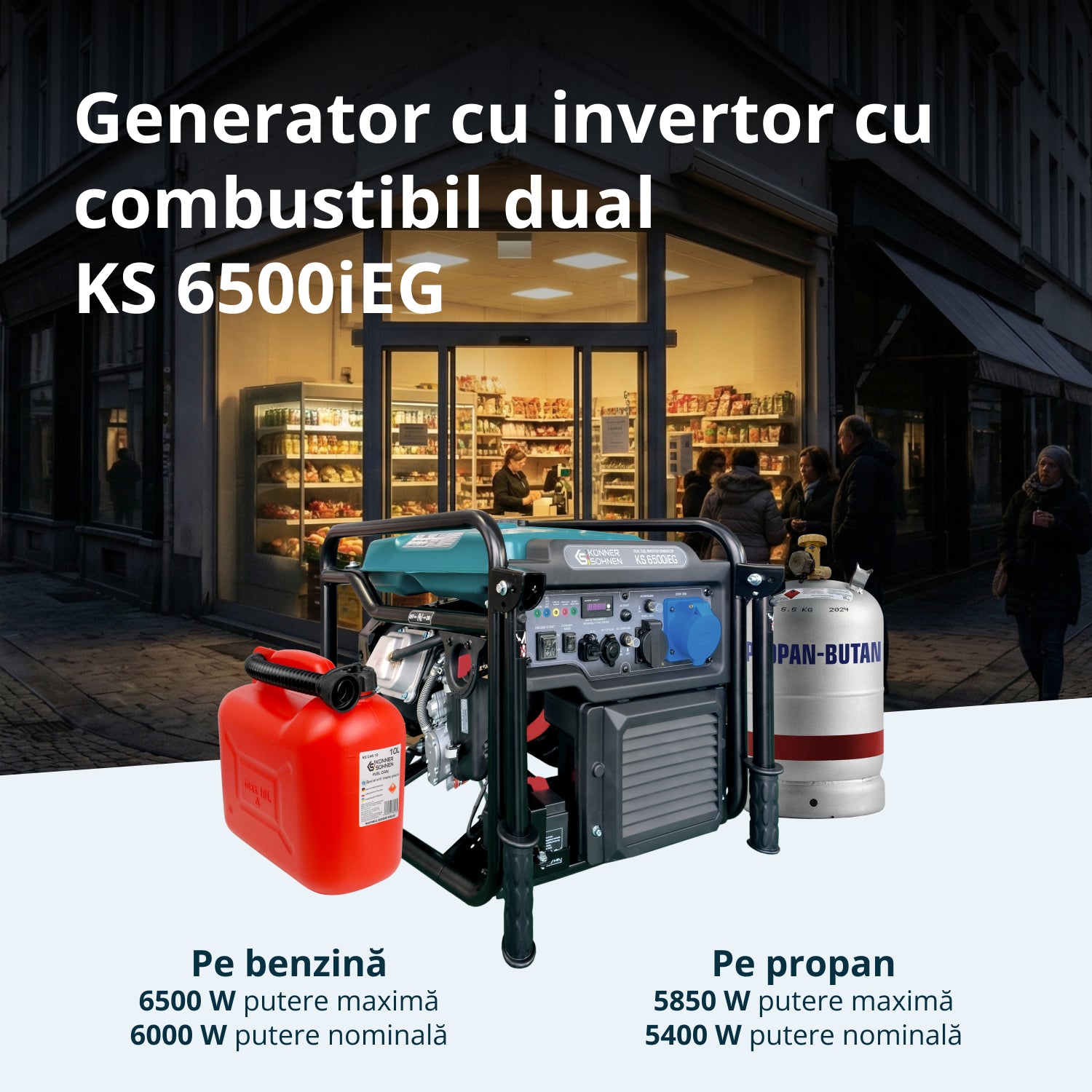 Generator inverter KS 6500iEG (benzină/gaz)