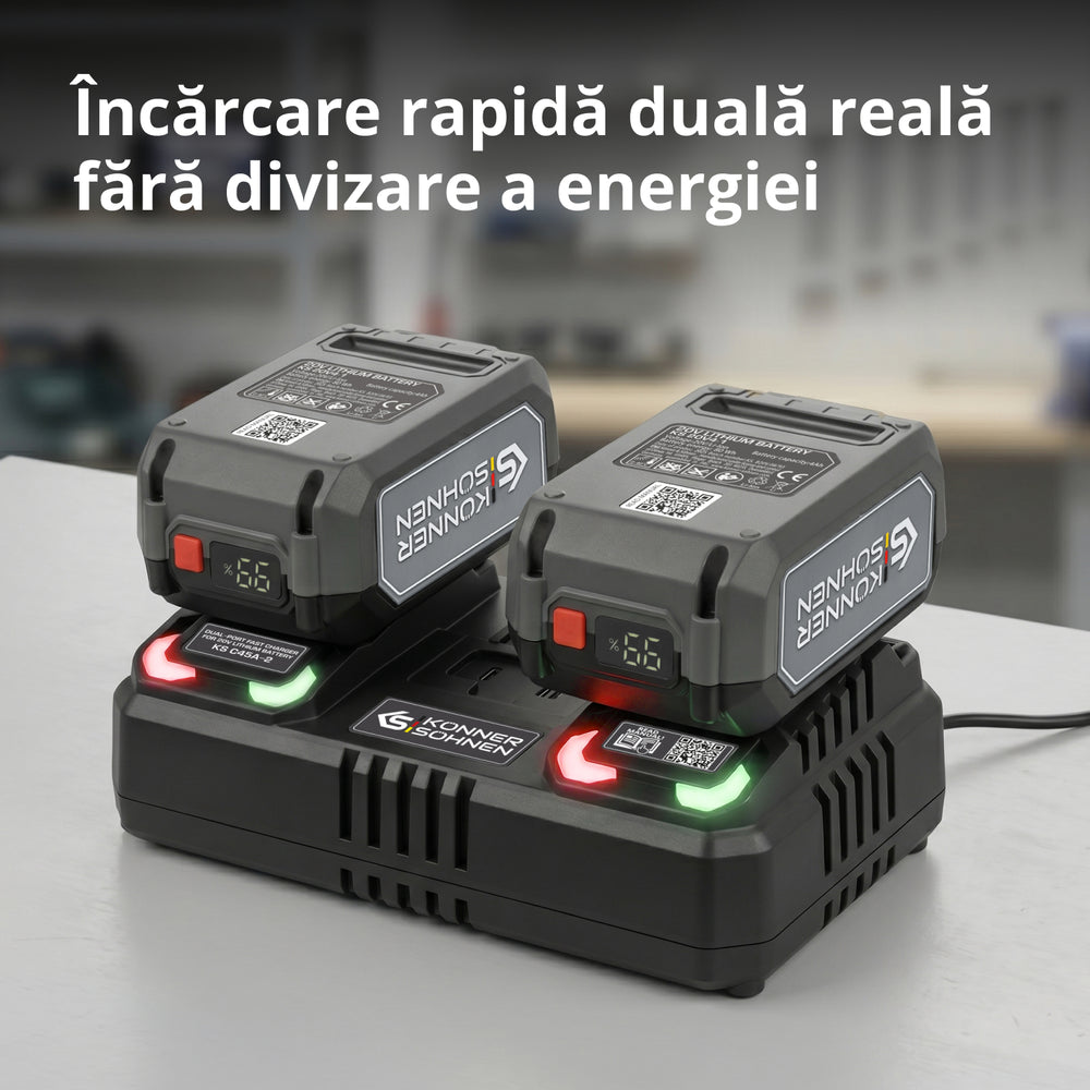 Încărcător dublu pentru baterii reîncărcabile 20V KS C45A-2