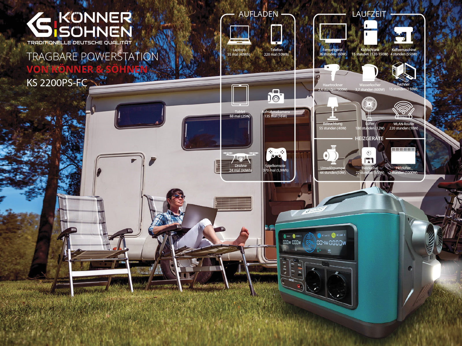 Portable power station KS 2200PS-FC