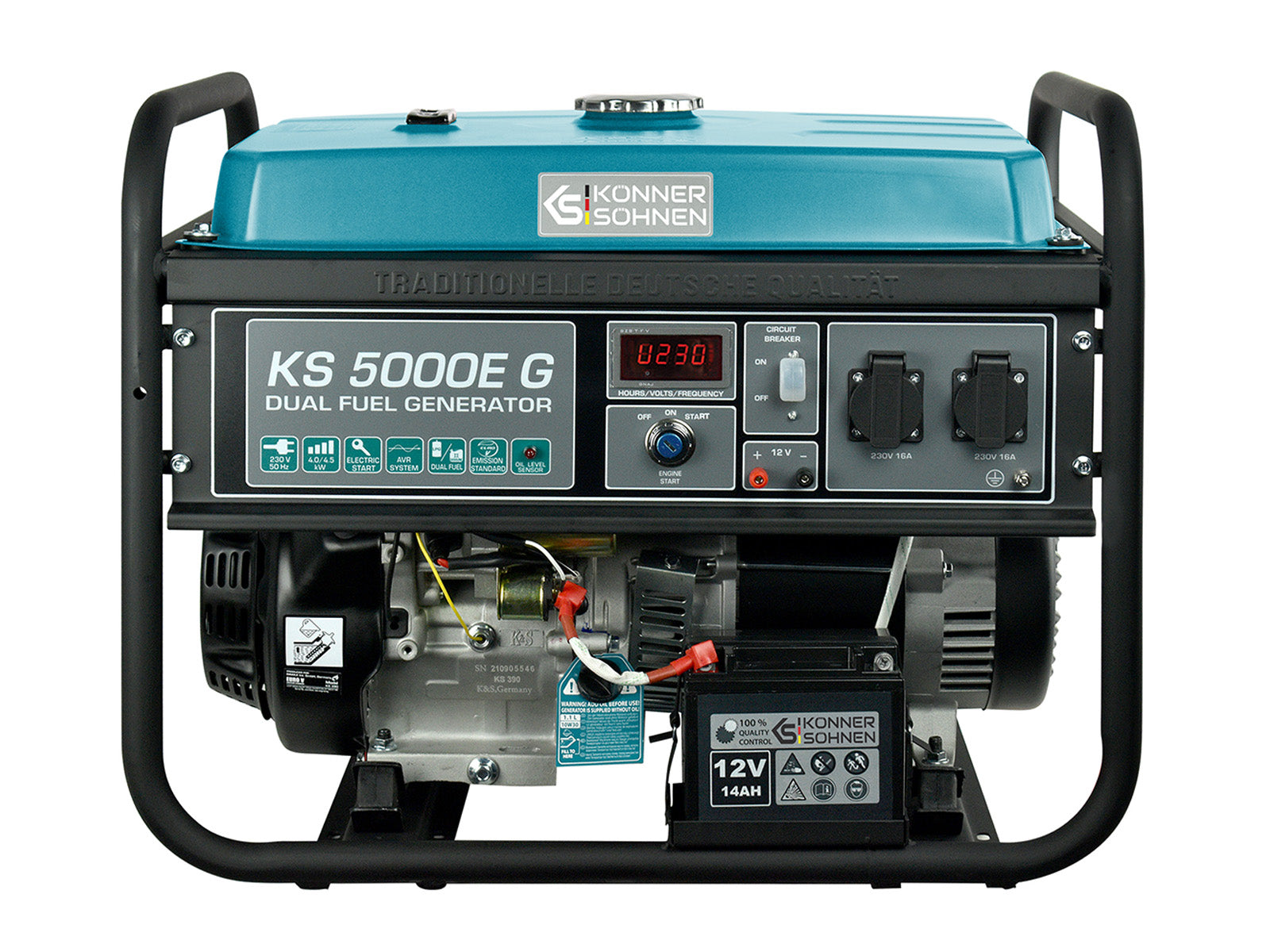 Generador híbrido de gasolina y gas "Könner & Söhnen" KS 5000E G