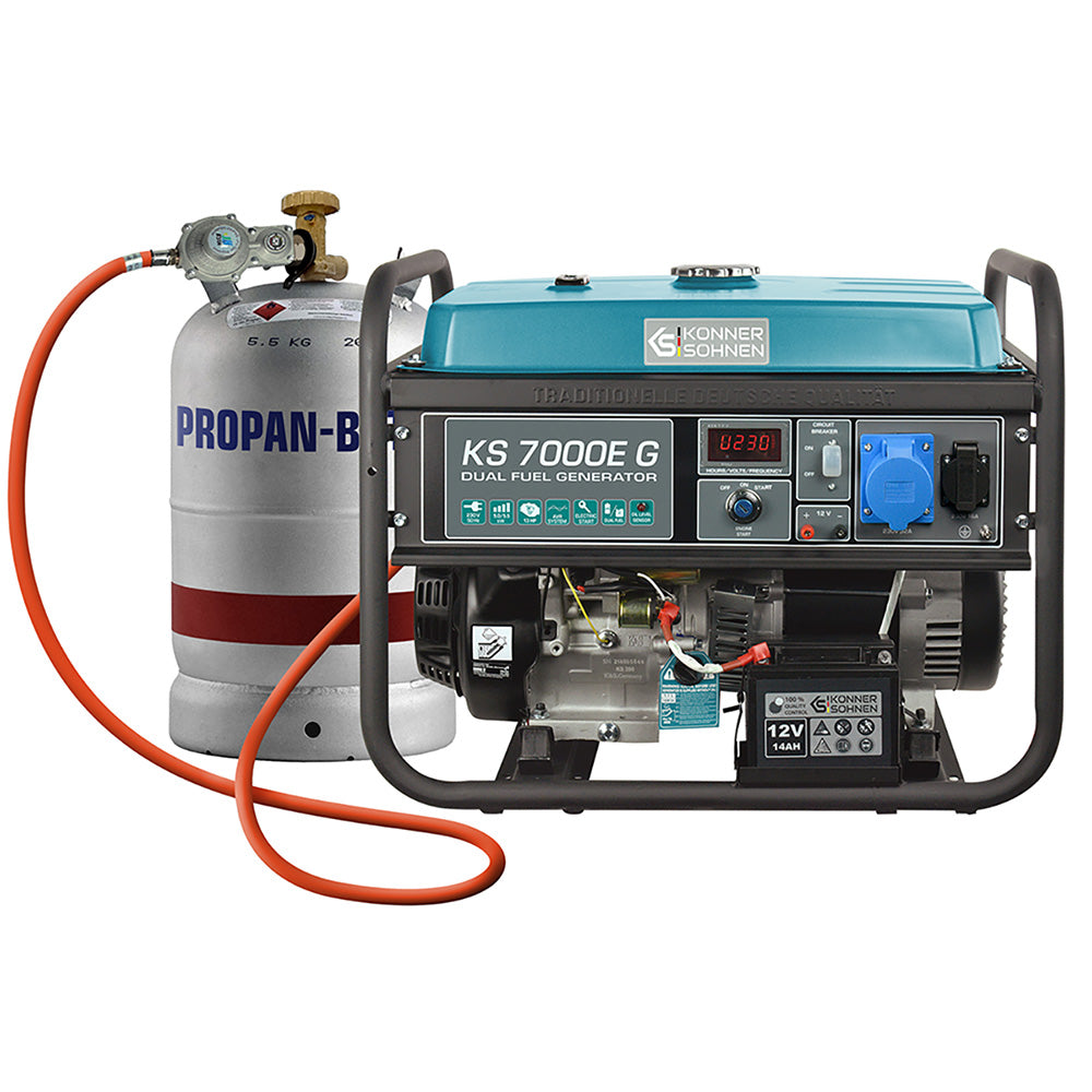 Generador híbrido de gasolina y gas "Könner & Söhnen" KS 7000E G