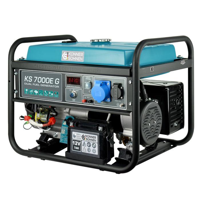 Generador híbrido de gasolina y gas "Könner & Söhnen" KS 7000E G